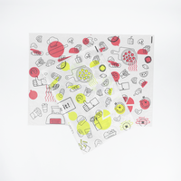 Papier sulfurisé personnalisé blanc, rouge, jaune, motif dessin animé, pour emballage alimentaire en gros pour boulangerie, pâtisserie, gâteaux et plats à emporter