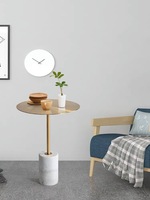 Table basse pliable en acier inoxydable avec plateau en marbre nordique, design moderne pour salon, meubles de maison, petite taille