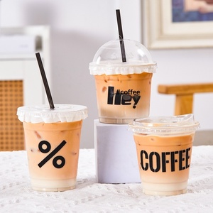 Bicchieri Monouso in PET da 16oz Stile Ins con Coperchi, Trasparenti, per Caffè Freddo e Tè al Latte da Asporto, Personalizzabili con Logo, Biodegradabili, Vendita all'Ingrosso - Product Image 1