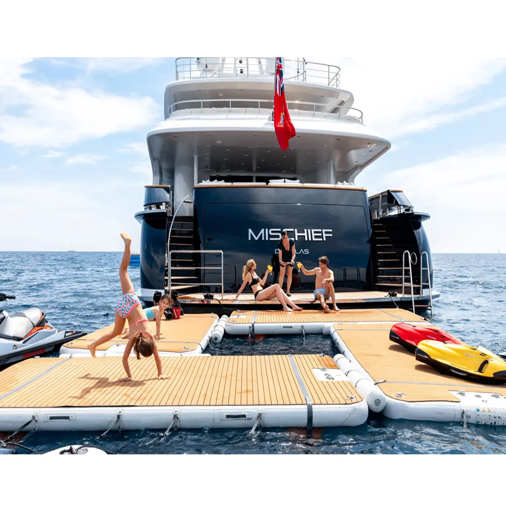 Manufacturer Supply New Design Water Floating Platform Inflatable Floating Dock Swimming Platform
