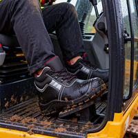 Sepatu Keselamatan Kerja Wanita Anti Selip Tahan Minyak Kulit dengan Ujung Baja dan Sol Tengah Baja Anti Statis Model Mid Cut