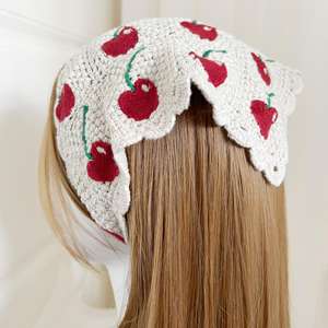 Ragazza carina fiore di frutta piccola ciliegia Crochet Bandana sciarpe fascia <span class=keywords><strong>per</strong></span> capelli a maglia sciarpa copricapo <span class=keywords><strong>per</strong></span> donne ragazze - Product Image 6