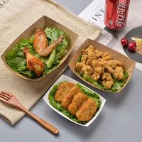 Boîte en papier ivoire jetable de qualité alimentaire, emballage alimentaire biodégradable, collations, sushis, impression avec laminage mat imperméable