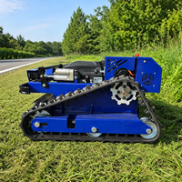 Livraison Gratuite Tondeuses Robotisées Industrielles 500mm 20IN à Chenilles, Démarrage Électrique, à Essence, Télécommandées, pour Pentes, avec Poignée Télescopique