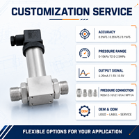 HK-804DP Customizable 0.1%FS Differential Pressure Sensor Transmitter 4-20mA for Flow and Industrial Measurement