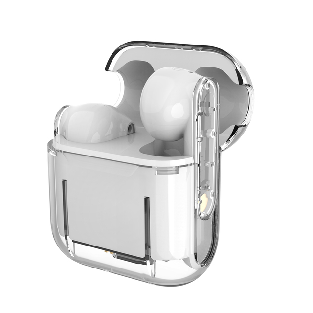 Transparent TWS Earbuds Mini Sport Wireless Earphones with Stereo Handsfree Bluetooth Headset for Running & Gym