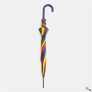 Parapluie droit arc-en-ciel de 23 pouces, design de luxe, ouverture semi-automatique, métal léger, haute qualité, couleurs vives, poignée en plastique - Product Image 2