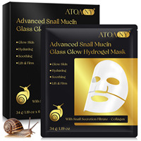 Masque facial hydrogel Private Label 6 Pack, hydratation intense, collagène, anti-rides, raffermissant, pour un éclat de verre à la mucine, avec gel