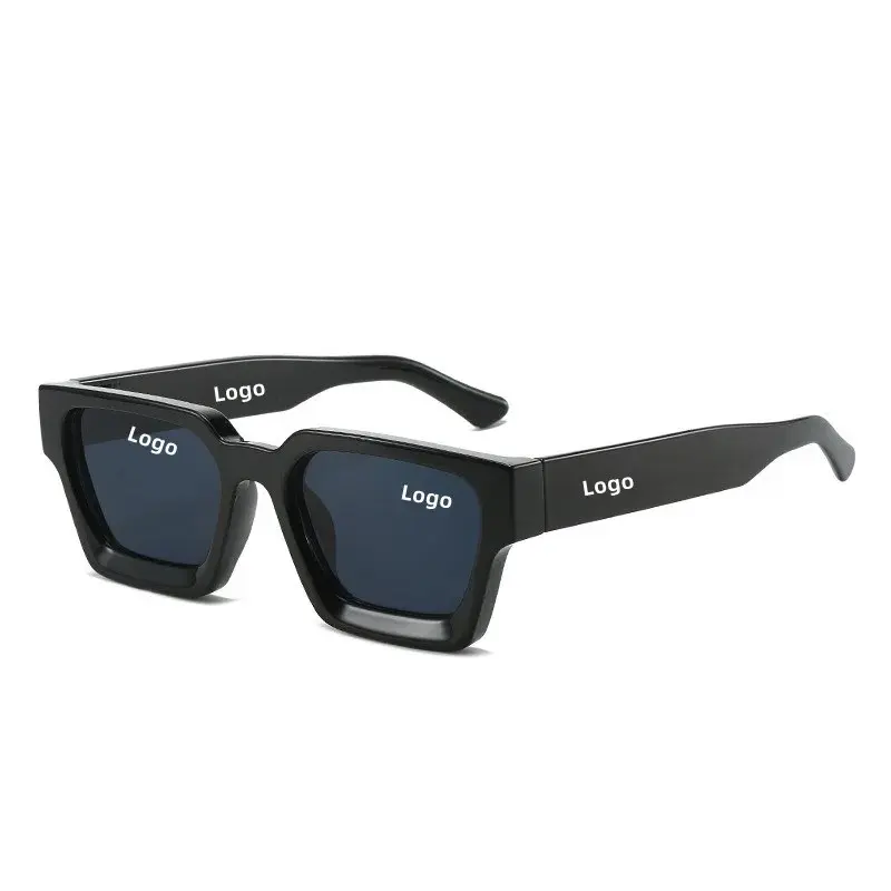 Campioni gratuiti occhiali da sole all'ingrosso di design di lusso Custom tonalità donne Designer di marca nera occhiali da sole da uomo quadrati occhiali da sole
