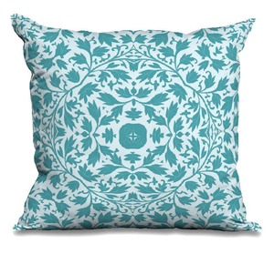 Square Teal Floral Printed Cushion <b>Cover</b> Vintage Style Home Decor Washable Pillow Case - Product Image 1