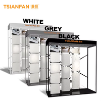 Großhandel benutzer definierte Schiebe boden Push Pull Keramik fliesen Display Rack Showroom mit Haken Fliesen Wand Display Fliesen Showroom Displays