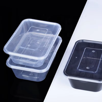 Boîtes à lunch jetables en PP de qualité alimentaire biodégradable de 500 ml, 650 ml, 750 ml, 1000 ml avec couvercles, compatibles micro-ondes et recyclables