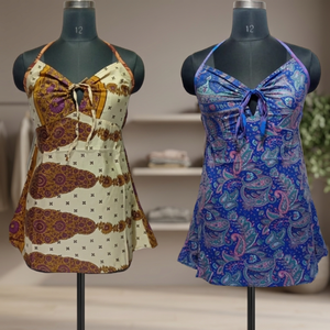 Vintage Bohemian One Size V-Neck Tank Women's Short Mini Trendy Hollow Decoration Knitted <b>Silk</b>/Rayon Fabric Anti-shrink Ribbon - Product Image 3