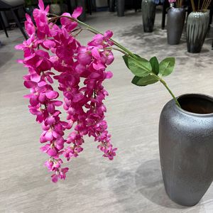 Fiori Artificiali di Albizia e <span class=keywords><strong>Glicine</strong></span> a Tre Rami in Seta per Decorazioni Nuziali, Sfondi e Composizioni Floreali Pendenti - Product Image 3