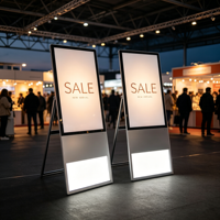 Afficheur publicitaire numérique pliable en forme de A avec écran tactile LCD Android 4K de 43, 49, 55 et 65 pouces