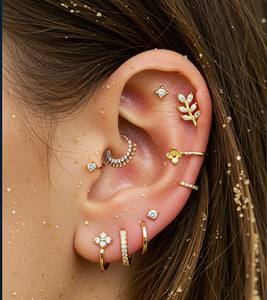 Boucles d'oreilles en titane G23 avec zircon inférieur, <span class=keywords><strong>boucle</strong></span> fermée, sans couture, multifonctionnelles, <span class=keywords><strong>pour</strong></span> le nez, le <span class=keywords><strong>cartilage</strong></span> - Product Image 5