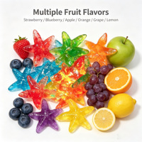 Bonbons gélifiés en vrac en forme d'étoiles de mer colorées, saveur fruits frais mélangés, en forme d'animaux marins, pour pâtisserie et confiserie
