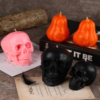 Totenkopf-Duftkerze für Halloween |   Gotische Wohndekoration |   Handgefertigte Sojawachs-Totenkopfkerze für Gruselige Atmosphäre und als Geschenk