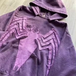 OEM Custom <span class=keywords><strong>3d</strong></span> Puff Print Sweatshirt Deux Pièces Pullover Acid Wash Cotton Joggers Ensemble Pantalon de Survêtement et Sweat à Capuche Évasés pour Hommes - Product Image 5