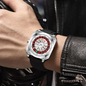 VA VOOM 2971 Cambling Plate Hombres Reloj Running Wheel Carousel Poker Personalidad Cross-border Relojes de cuarzo impermeables - Product Image 4