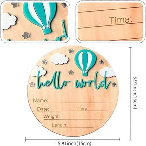 Ornamento in Legno Milestone Baby Birth Stats, Decorazione Fai-da-te per Cameretta con Nome, Data, Peso e Altezza, Artigianato in Legno, Insegne da Parete - Product Image 4