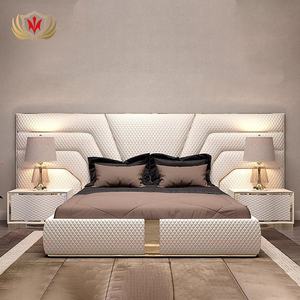 HJ บ้านอิตาลี Royal Hotel เตียงหุ้มเบาะหัวเตียงสูงเตียงคู่ขนาดคิงไซส์โรงแรมหรูห้องนอนวิลล่าเฟอร์นิเจอร์ - Product Image 1