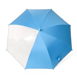Promotional Children <b>Umbrellas</b> 19inch Custom logo Fabric Mix POE Material Sky Visible Kids <b>Umbrella</b> with Reflective Stripe - Product Image 2