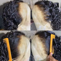 Perruque frontale en dentelle HD bouclée Pixie Birmane, cheveux humains bruts originaux, perruques sans colle bouclées crépues en dentelle HD, perruques frontales en dentelle de cheveux humains