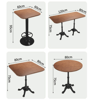 Mobilier américain rétro style vintage pour bistrot restauration rapide café bar restaurant ensemble table à manger en bois massif 4 chaises pour café