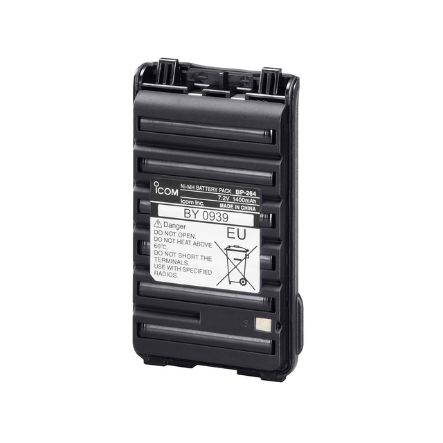 BP-264 1500mAh/1800mAh 7.4V Ni-MH Rechargeable Battery Pack Two-Way Radio (IC-T70A/V80/U80/F3001/F4101D/F4001) Stock Black