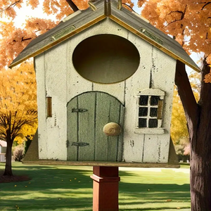 Ahşap el yapımı noel kuş evleri DIY Birdhouse bahçe Villa köy Birdhouse asılı dekorasyon küçük ahşap kuş evleri - Product Image 3