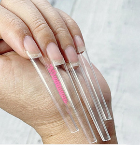 <span class=keywords><strong>Faux</strong></span> <span class=keywords><strong>ongles</strong></span> français artificiels, pointes d'art No C Curve, cercueil transparent XXXL, pointes d'<span class=keywords><strong>ongles</strong></span> carrées fuselées Extra longues - Product Image 1