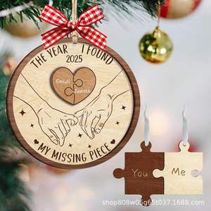 เครื่องประดับแขวนรูปหัวใจไม้ 7.5*7.5 ซม. สลักลายตกแต่งต้นคริสต์มาส ของขวัญวาเลนไทน์ สำหรับตกแต่งบ้าน - Product Image 3
