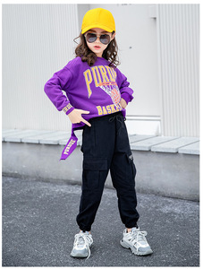 Importation de produits en Chine Nouveau pantalon <span class=keywords><strong>noir</strong></span> kaki de couleur unie Pantalon <span class=keywords><strong>cargo</strong></span> en jean pour filles et enfants - Product Image 2