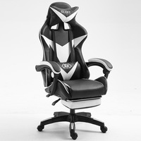 Chaise de jeu avec repose-pieds, chaise de jeu pour bureau à domicile, chaise de café internet, chaise d'e-sport