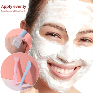 Pinceau applicateur de masque facial en silicone double extrémité avec spatule pour masque d'argile DIY et soins spa - Product Image 3