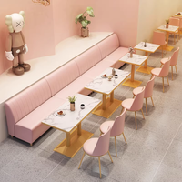 Ensemble table et chaises de restaurant en mousse haute densité et métal, durable, prix usine, pour restaurant, café, salon de thé