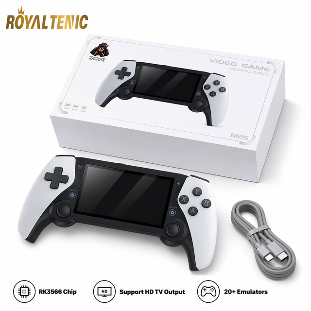 M25 Retro Handheld Game Console 4.3'' IPS Screen RK3566 Linux System Portable Video Game Player Support HD TV Output Wholesale