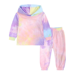 Ensemble de vêtements pour enfants Tie Dye, sweat à capuche et pantalon pour garçon, ensemble de vêtements à la mode pour petites filles, ensemble de jogging pour garçons, personnalisé - Product Image 4