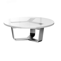 Table de réunion en surface solide acrylique Corian au design populaire, chaise de forme ronde, mobilier de salle de conférence