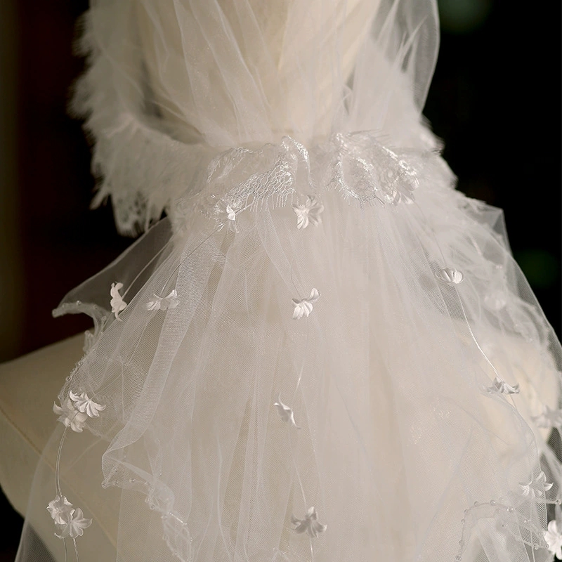 3d flower bridal veil