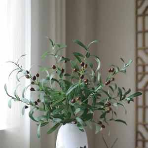 Décoration Forme Bloc Fleurs Artificielles Plante Décoration Branche D'<span class=keywords><strong>olivier</strong></span> Vert 4 Fourchettes Branche D'<span class=keywords><strong>olivier</strong></span> avec Fruit Fausse Branche - Product Image 5