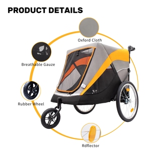 <span class=keywords><strong>Remolque</strong></span> de Bicicleta Plegable de Acero Impermeable OEM para Mascotas con Estructura Cerrada para Gatos y Perros - Paseo al Aire Libre - Product Image 3