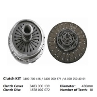 Kit d'embrayage 430 mm, disque d'embrayage, plaque d'embrayage 3400700416 3400128801 3400001250 3400001095 pour camions lourds Mercedes-Benz