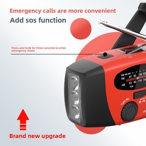 3LED SOS Alarm Emergency AM <strong>FM</strong> Weather Radio with Type-C Hand Crank Solar Flashlight Survival <strong>Kit</strong> - Product Image 5