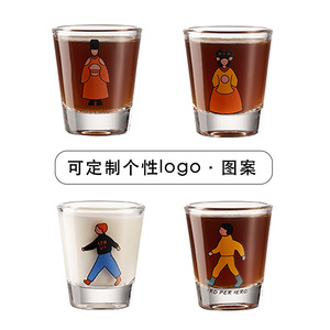<b>Espresso</b> <b>Cup</b> 45ml Glass Shot Glass Cartoon Design Transparent For Coffee Or Liquor Party Use - Product Image 4