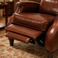 Fauteuil inclinable multifonction moderne américain avec repose-pieds extensible en cuir, idéal pour salon, bureau à domicile ou comme canapé de relaxation