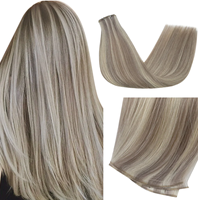 Extensions de cheveux humains gris balayage, cheveux vierges bruts Remy d'un seul donneur, trame Genius doublement tirée, coupable et teintable
