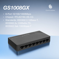 Switch de Red Industrial Confiable de 8 Puertos, 1000 Mbps, Gigabit RJ45, Negociación Automática, Switch Ethernet de Escritorio No Administrado