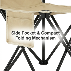 Black Wood-grain Color Outdoor <b>Folding</b> <b>Table</b> <b>and</b> <b>Chair</b> Set (3-piece) square <b>Table</b> + 2 <b>Chairs</b> with Storage Bag - Product Image 4